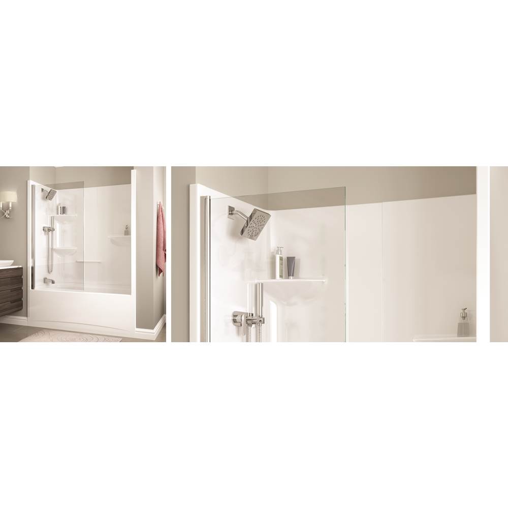 Edge Square 34 x 58 in. 8 mm Tub Screen for Alcove Installation with Clear glass in Chrome