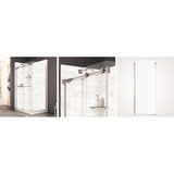 Duel and Inverto Return Panel for 32 in. Base with Clear glass in Chrome