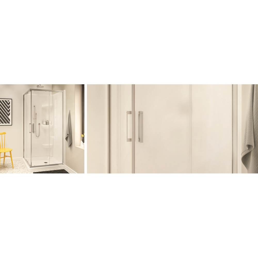 Radia Square 32 x 32 x 71.5 in. 6mm Sliding Shower Door for Corner Installation with Clear glass in Chrome