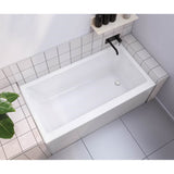 Rubix 6030 AFR Acrylic Alcove Left-Hand Drain Bathtub in White