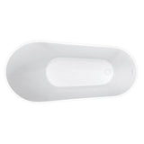 Soca 59 x 28 Acrylic Freestanding Slipper End Drain Bathtub in White