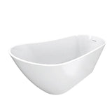 Soca 59 x 28 Acrylic Freestanding Slipper End Drain Bathtub in White