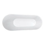 Soca 67 x 29 Acrylic Freestanding Slipper End Drain Bathtub in White