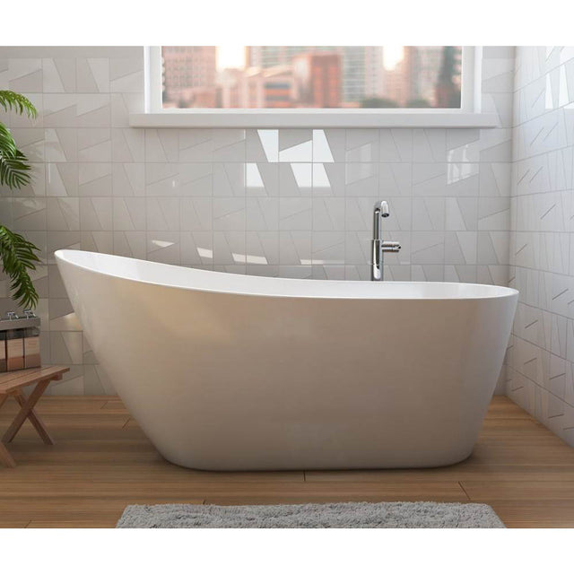 Maax - Soca 59 x 28 Acrylic Freestanding Slipper End Drain Bathtub in White - White