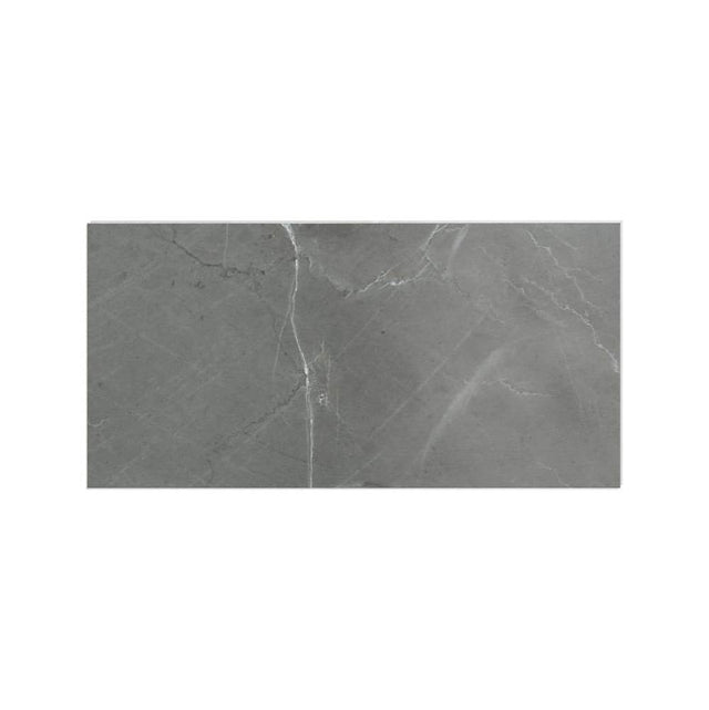 Maax - Manhattan Glue-up Wall Tiles 15.75 x 31.5 in. In Smooth Marble Dark Grey - Dark Grey