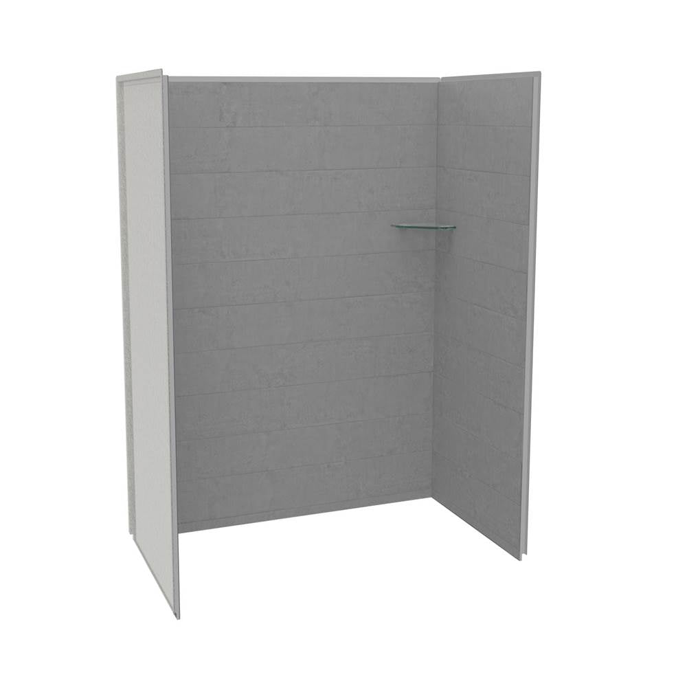 Maax - Utile 6032 Composite Direct-to-Stud Three-Piece Alcove Shower Wall Kit in Factory Sleek Smoke - Smoke
