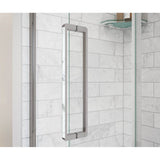 Uptown 57-59 x 76 in. 8 mm Pivot Shower Door for Alcove Installation with Clear glass in Chrome & White Marble