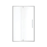 Uptown 45-47 x 76 in. 8 mm Pivot Shower Door for Alcove Installation with Clear glass in Chrome & White Marble