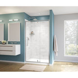Maax - Uptown 45-47 x 76 in. 8 mm Pivot Shower Door for Alcove Installation with Clear glass in Chrome & White Marble