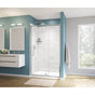 Maax - Uptown 45-47 x 76 in. 8 mm Pivot Shower Door for Alcove Installation with Clear glass in Chrome & White Marble