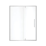 Uptown 57-59 x 76 in. 8 mm Pivot Shower Door for Alcove Installation with Clear glass in Chrome & White Marble