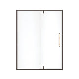 Uptown 57-59 x 76 in. 8 mm Pivot Shower Door for Alcove Installation with Clear glass in Dark Bronze & Beige Marble