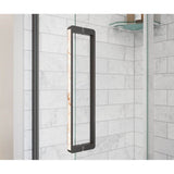 Uptown 56-59 x 76 in. 8 mm Sliding Shower Door for Alcove Installation with Clear glass in Dark Bronze & Beige Marble