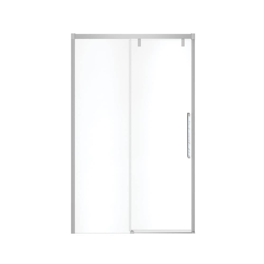 Uptown 44-47 x 76 in. 8 mm Sliding Shower Door for Alcove Installation with Clear glass in Chrome & White Marble