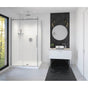Maax - Vela 44.5-47 x 78.75 in. 8mm Sliding Shower Door for Alcove Installation with Clear glass in Chrome and Matte White