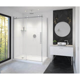 Maax - Vela 56.5-59 x 78.75 in. 8mm Sliding Shower Door for Alcove Installation with Clear glass in Chrome and Matte White