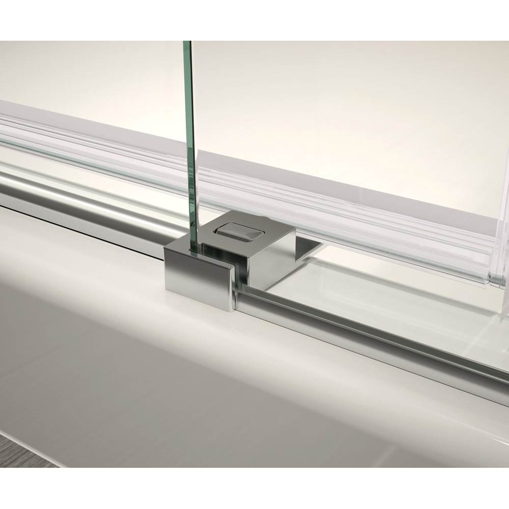 Vela 56.5-59 x 78.75 in. 8mm Sliding Shower Door with Towel Bar for Alcove Installation with Clear glass in Chrome and Matte White