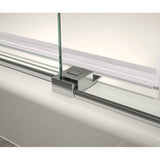 Vela 56.5-59 x 78.75 in. 8mm Sliding Shower Door with Towel Bar for Alcove Installation with Clear glass in Chrome and Matte White