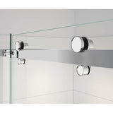 Vela 56.5-59 x 78.75 in. 8mm Sliding Shower Door with Towel Bar for Alcove Installation with Clear glass in Chrome and Matte White