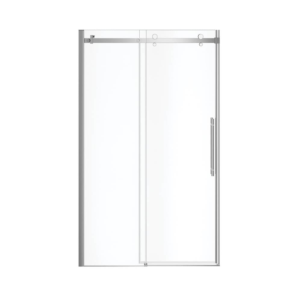 Vela 44.5-47 x 78.75 in. 8mm Sliding Shower Door for Alcove Installation with Clear glass in Chrome and Matte White
