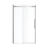 Vela 44.5-47 x 78.75 in. 8mm Sliding Shower Door for Alcove Installation with Clear glass in Chrome and Matte White