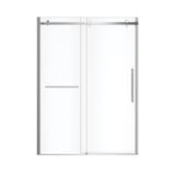 Vela 56.5-59 x 78.75 in. 8mm Sliding Shower Door with Towel Bar for Alcove Installation with Clear glass in Chrome and Matte White