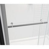 Vela 56.5-59 x 78.75 in. 8mm Sliding Shower Door with Towel Bar for Alcove Installation with Clear glass in Chrome and Matte White