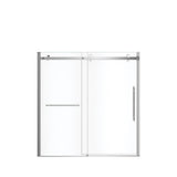Vela 56.5-59 x 59 in. 8 mm Sliding Tub Door with Towel Bar for Alcove Installation with Clear glass in Chrome and Matte White