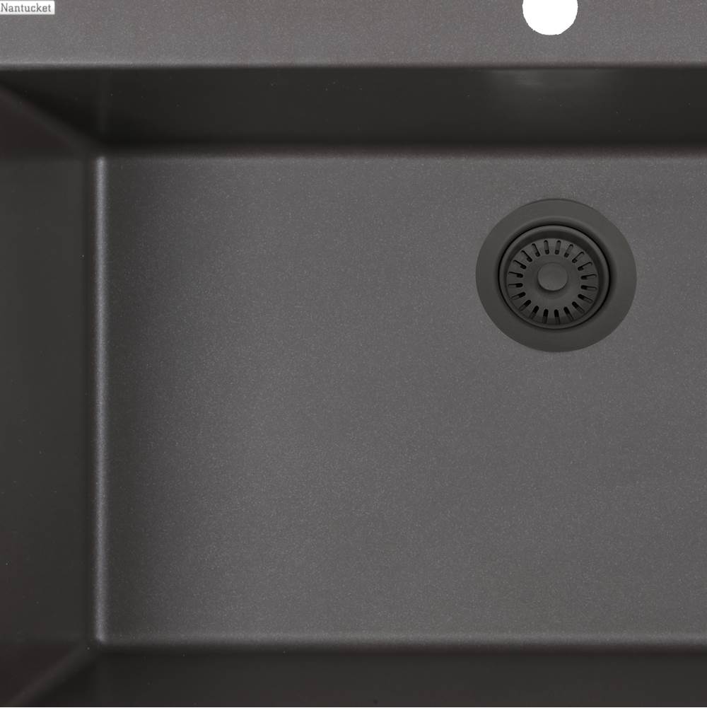 Disposal Flange Trim With Strainer For Granite Composite Sinks In Matte Brown