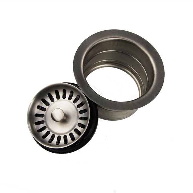 Nantucket Sinks - Nantucket Sink 3.5 Inch Extended Flange Disposal Kitchen Drain in Brushed Stainless - Brushed Stainless