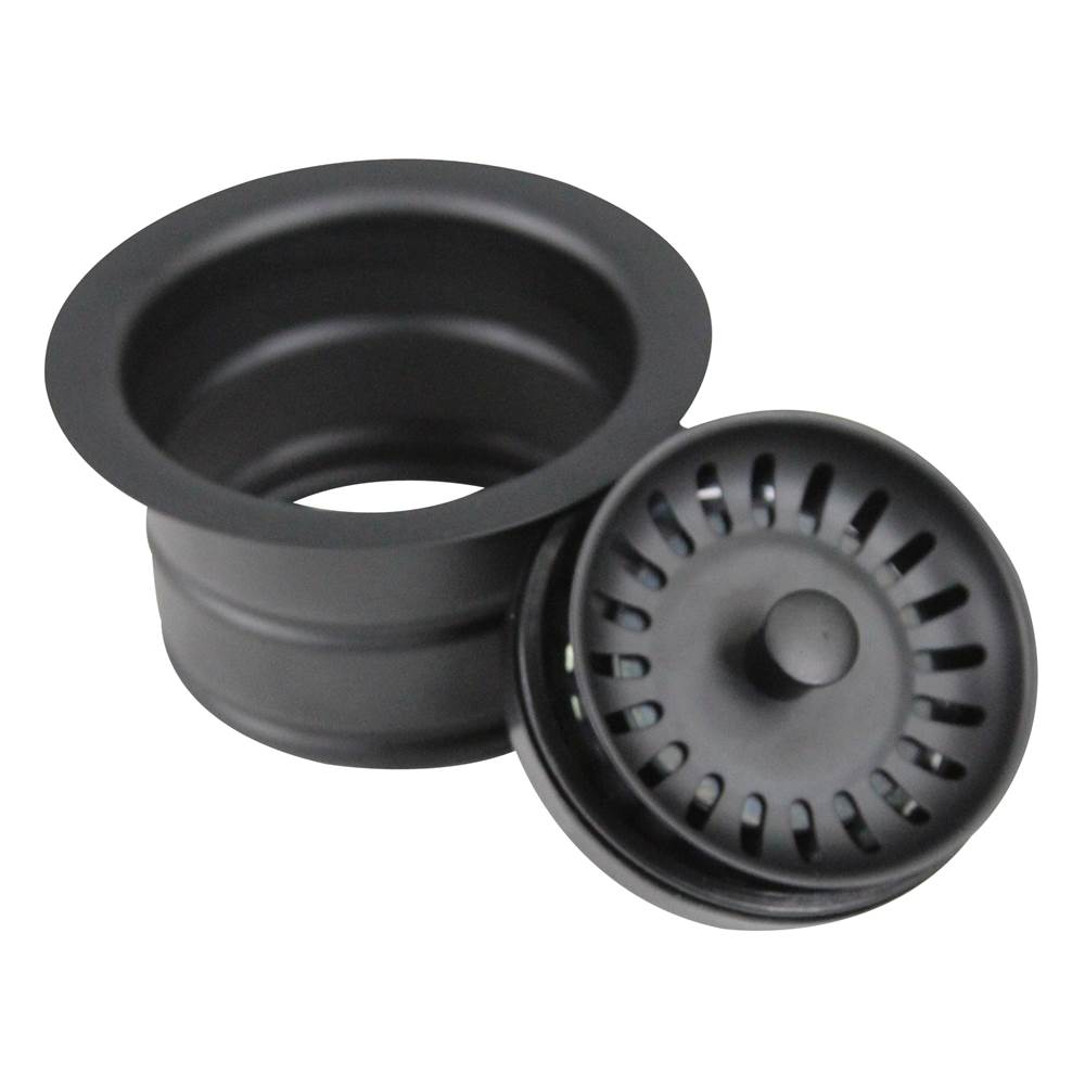 Nantucket Sinks - 3.5 Inch Extended Flange Disposal Kitchen Drain in Matte Black - Matte Black