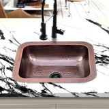 Hammered Copper Rectangle Bar Sink