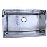 Brightwork Collection Hammered Stainless Steel Large Single Bowl Prep Station Sink. Sink Includes Accacia Cutting Board
