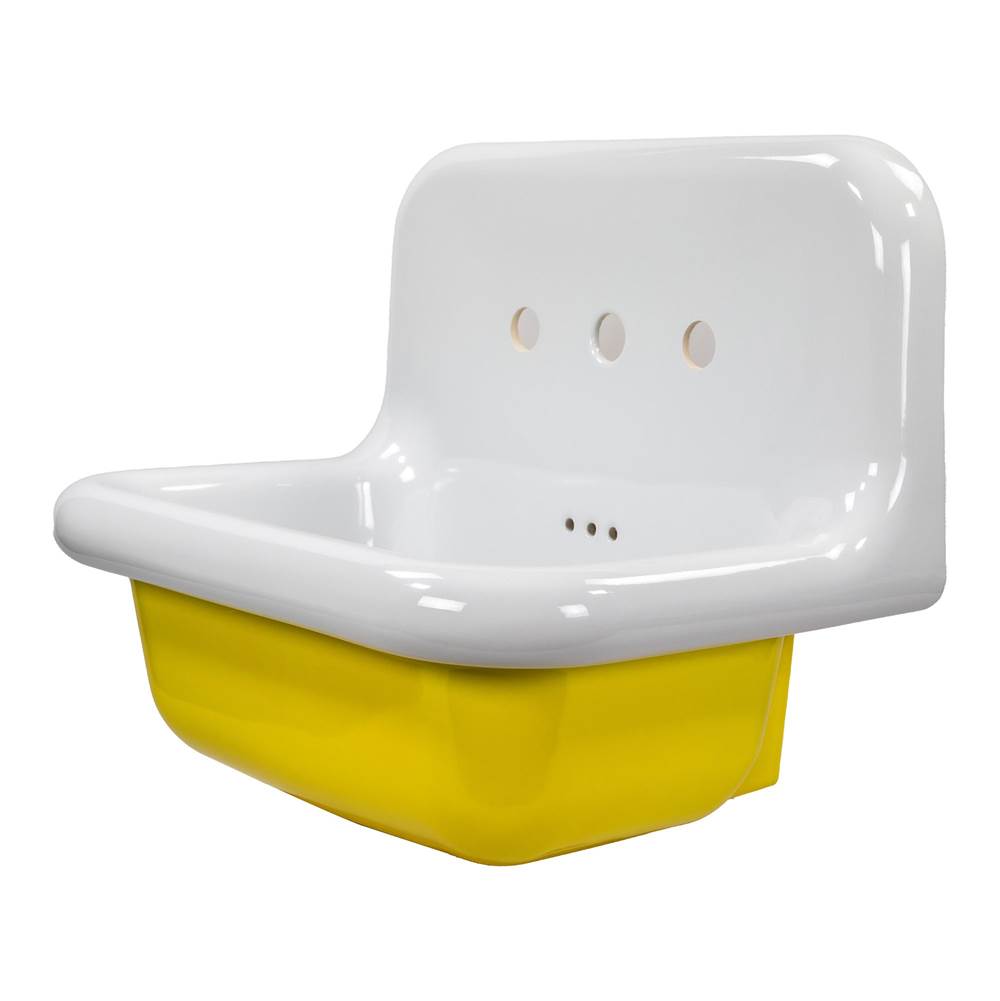 Fireclay Utility Sink In White With Black Bottom