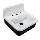 Fireclay 30'S Style Sink In White With A Black Bottom