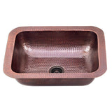 Hammered Copper Rectangle Bar Sink