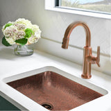 Hammered Copper Rectangle Bar Sink