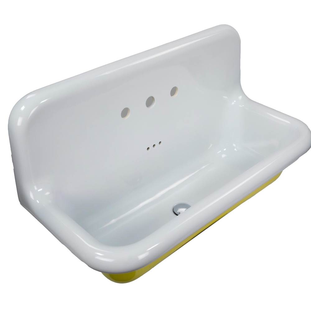 Fireclay Utility Sink In Yellow/White