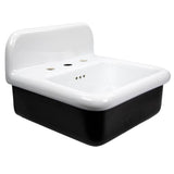 Fireclay 30'S Style Sink In White With A Black Bottom