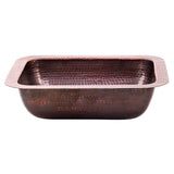 Hammered Copper Rectangle Bar Sink