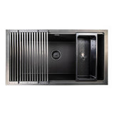 Plymouth Collection Granite Composite Workstation Sink In Matte Black