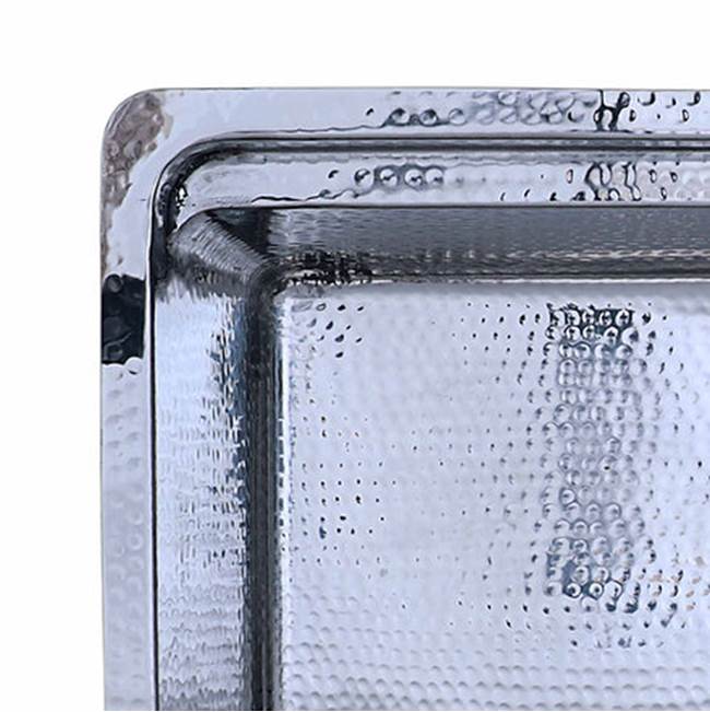Brightwork Collection Hammered Stainless Steel Large Single Bowl Prep Station Sink. Sink Includes Accacia Cutting Board