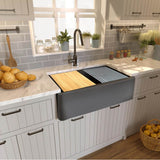 33-Inch Reversible Workstation Granite Composite Apron Sink With Accessory Pack