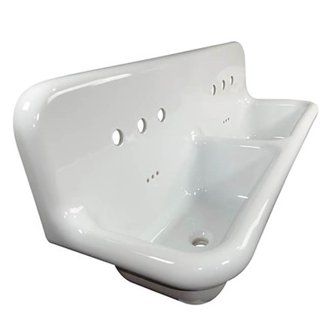 Nantucket Sinks - Fireclay Utility Sink In Black,White - Porcelain Enamel Glaze White Bottom Whie Top