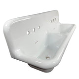 Nantucket Sinks - Fireclay Utility Sink In Black,White - Porcelain Enamel Glaze White Bottom Whie Top