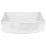 Italian Made Fine Fireclay Curved Apron Farmer Sink Finished In A Concrete Finish, Optional Bottom Grid - Bg-Fc3320Ca
