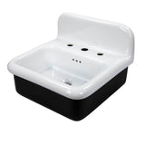 Fireclay 30'S Style Sink In White With A Black Bottom