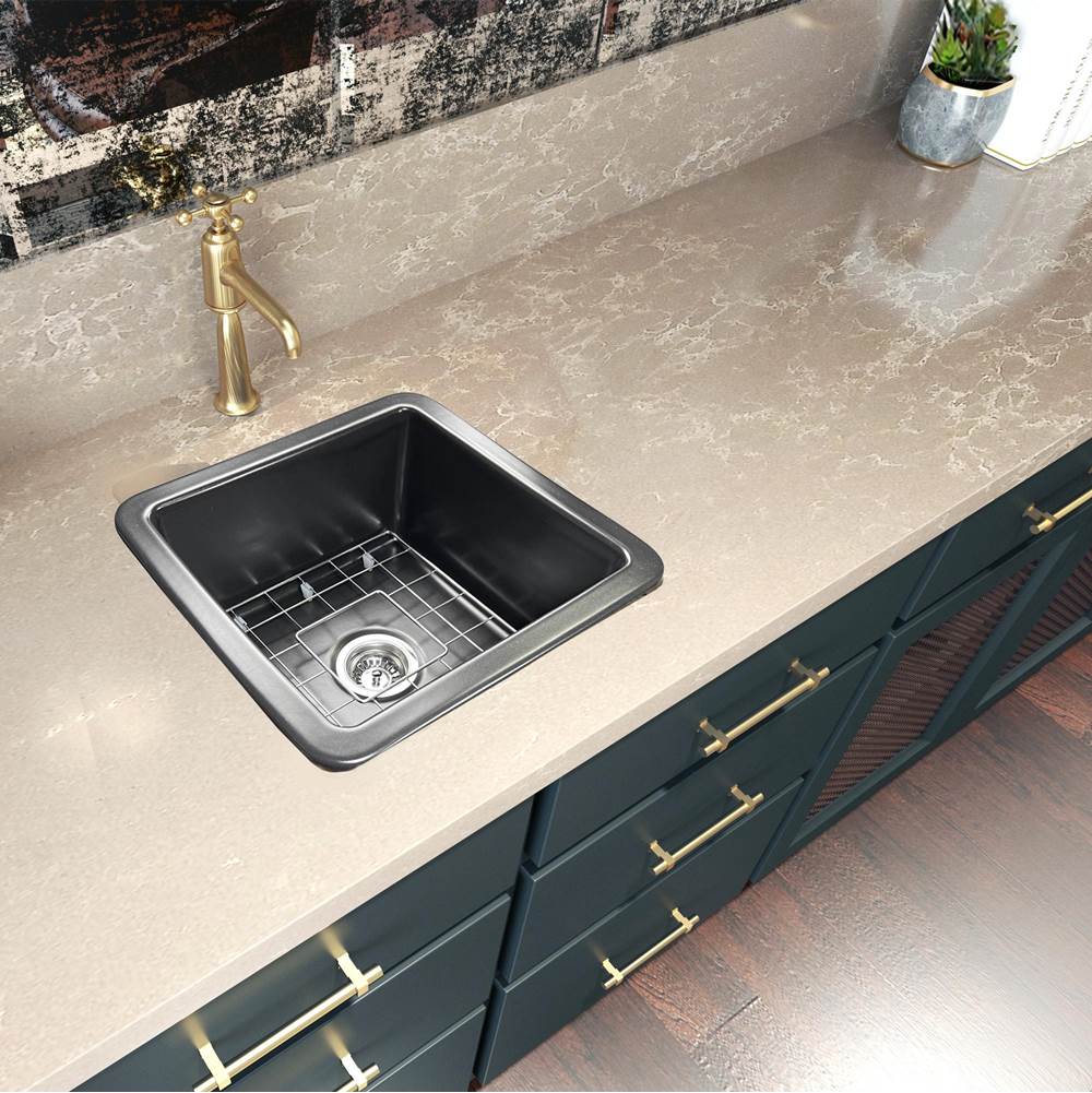 18-Inch Undermount Fireclay Kitchen Sink Finished In Matte Black
