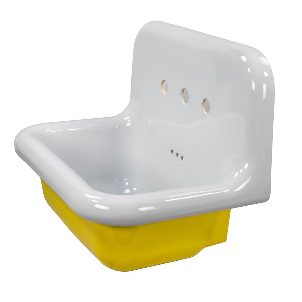 Fireclay Utility Sink In White With Black Bottom
