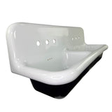 Nantucket Sinks - Fireclay Utility Sink In Black,White - Porcelain Enamel Glaze Black Bottom Whie Top